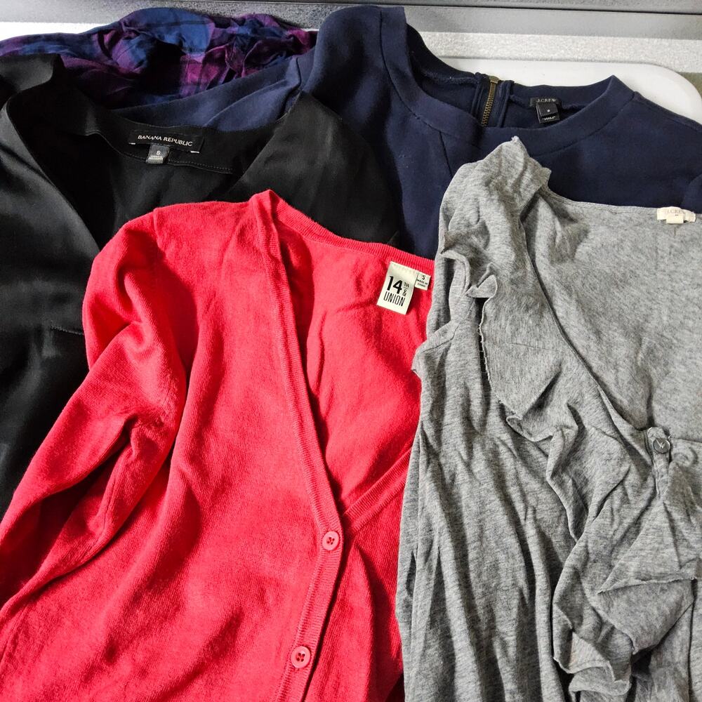 Womens Small Lot of 5 Tops Shirts J.Crew Long Sleeve Office Casual Blouse Cardig